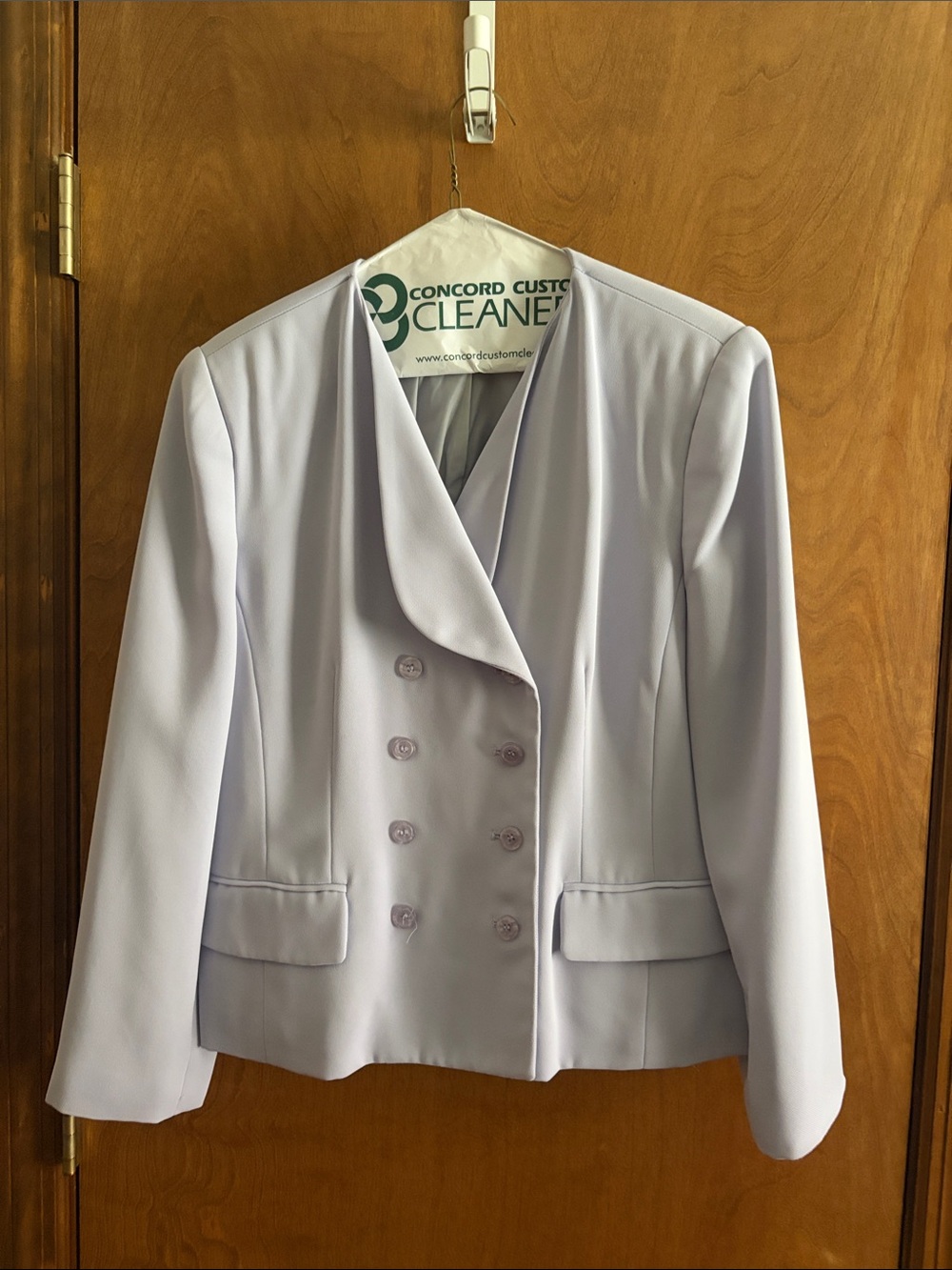 Women's Double-Breasted Light Lavender Blazer Jacket